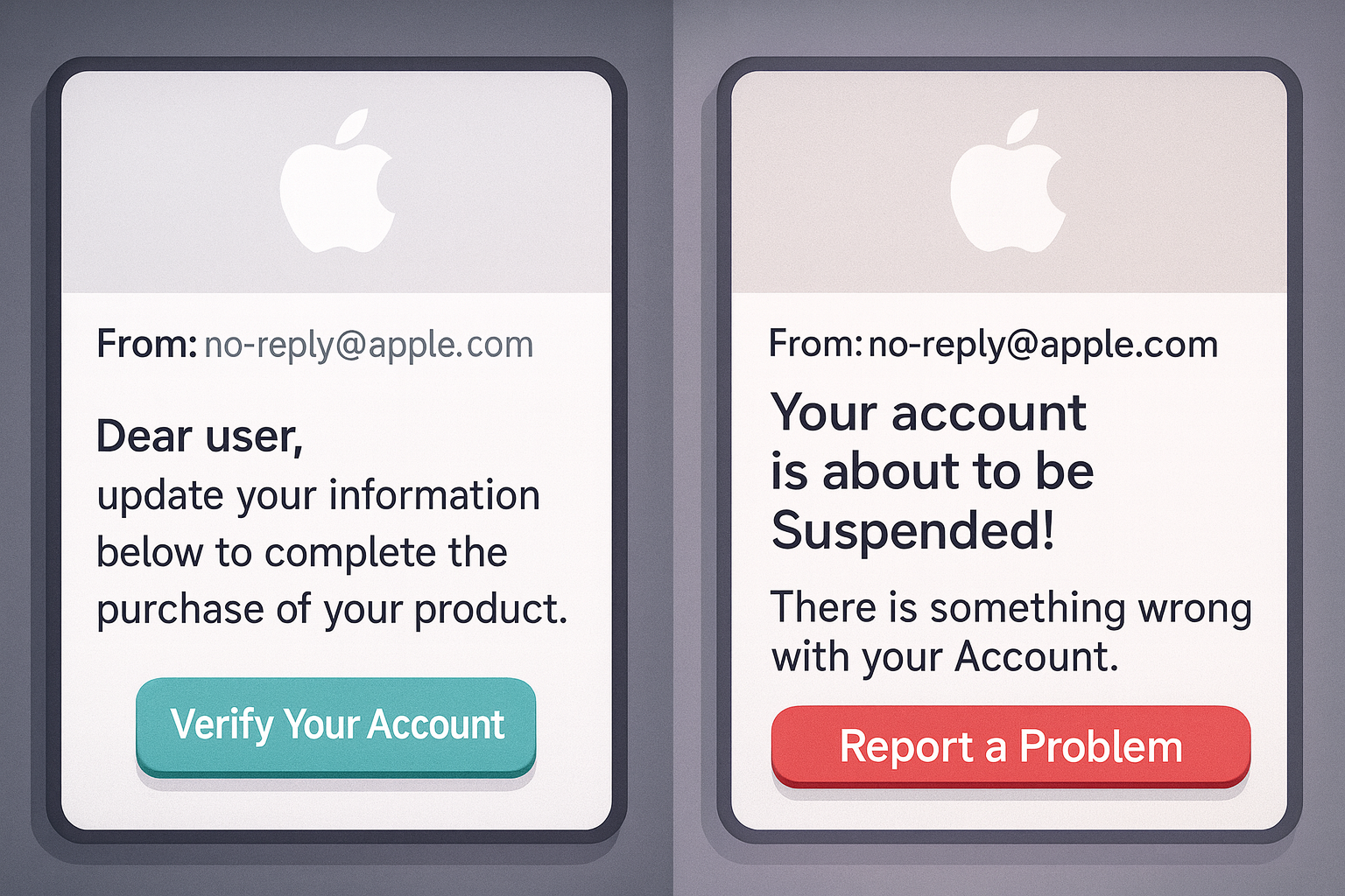 Spot The Fake Subject Lines of Apple Fake Email in Phising Attempt